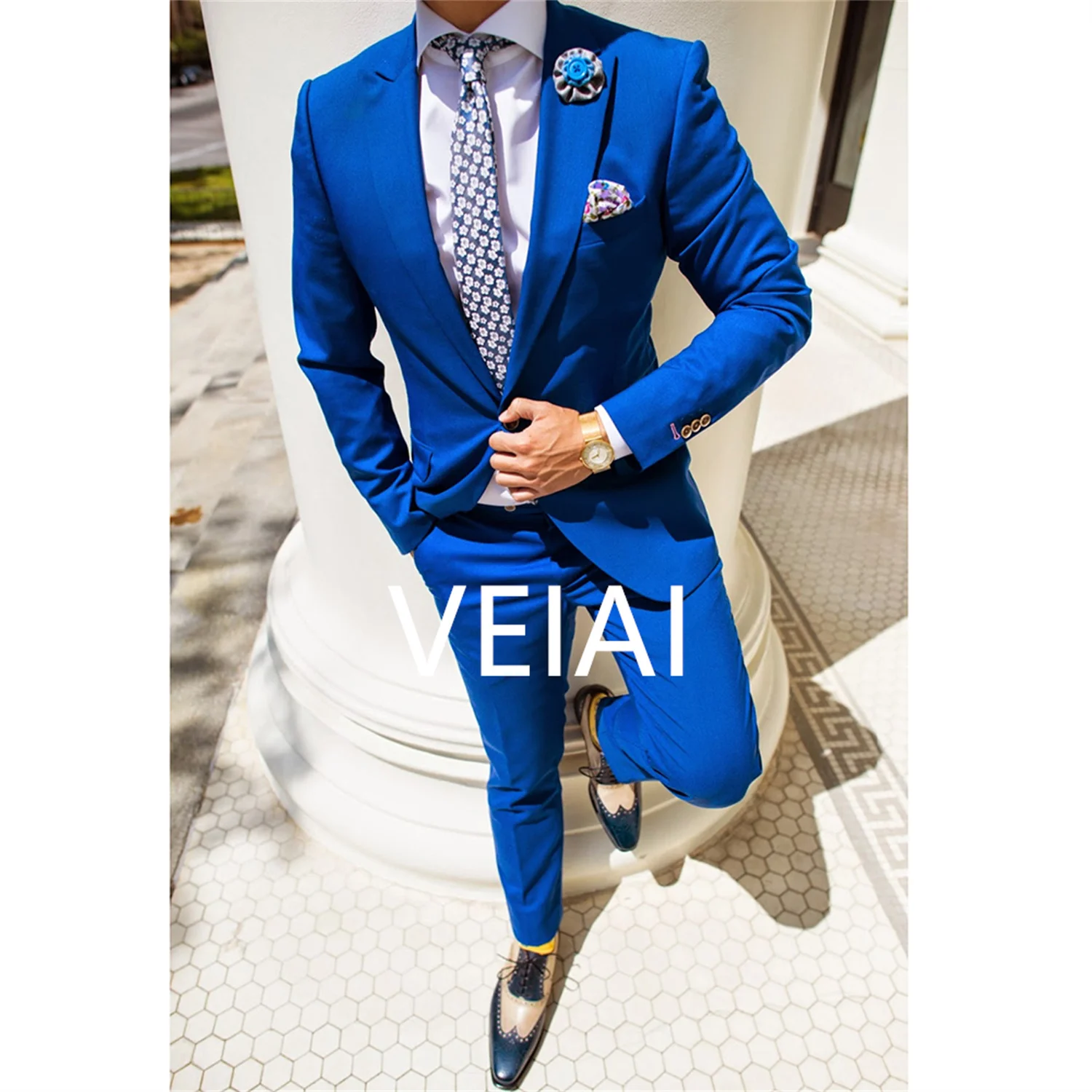 

New Arrival Royal Blue Men's Suits 2 Pieces Tailor Made Wedding Custom Groom Tuxedos Groomsman Party Suit For Man Jacket+Pants