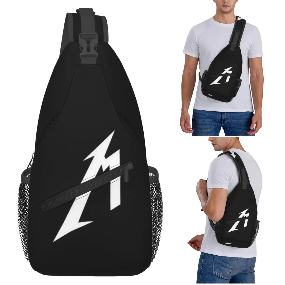 Metallicas M72 كلمة جولة حقيبة الصدر الرجال حبال Crossbody على ظهره حقيبة الصدر السفر المشي لمسافات طويلة Daypack حقيبة الكتف #1