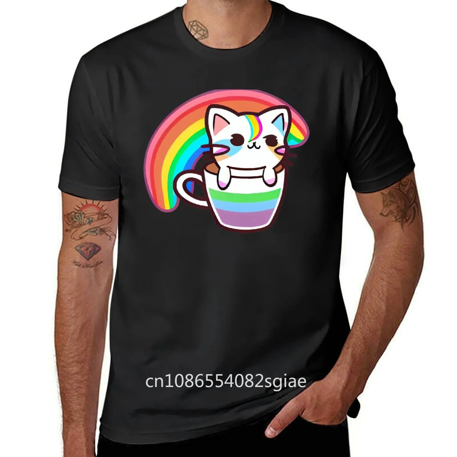 CoffeeCat - The purrfect cup of coffee T-Shirt summer tops sports fans anime clothes funnys t shirts for men cotton