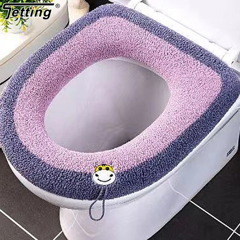 1 pz caldo coprisedile del water tappetino del bagno cuscino del water con manico più spesso morbido lavabile Closestool accessori più caldi