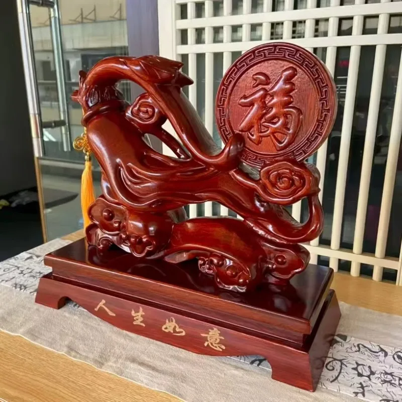 Feng Shui leadership hand custom carving wooden sculpture statue graduation desktop decoration crafts