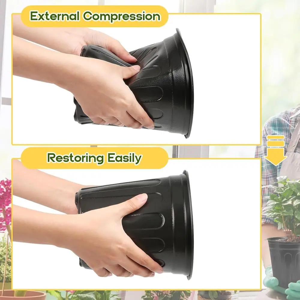 Flexible 2/3/5 Gallon Nursery Pots with Drainage for Outdoor Plants (2Gal-36pcs)