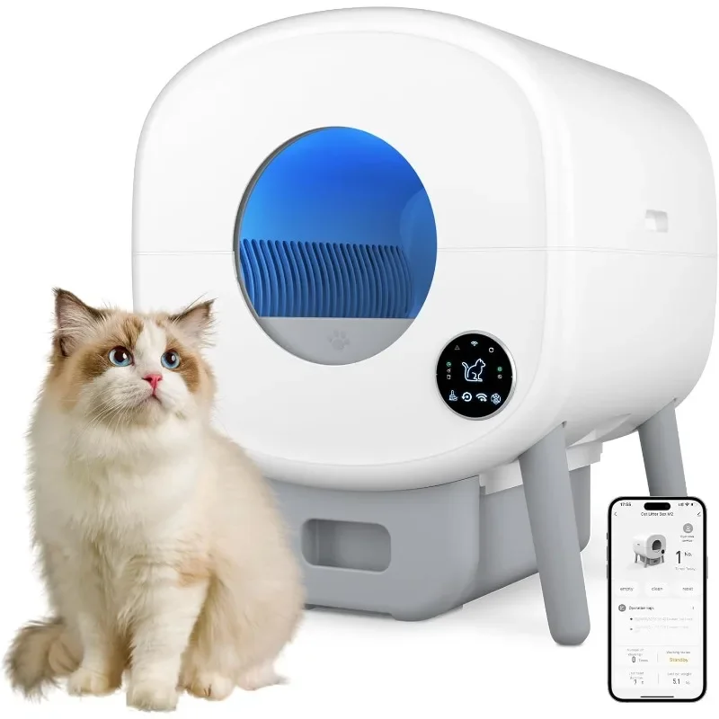 Automatic Cat Litter Box Self Cleaning for Multiple Cats, with Safety Protection