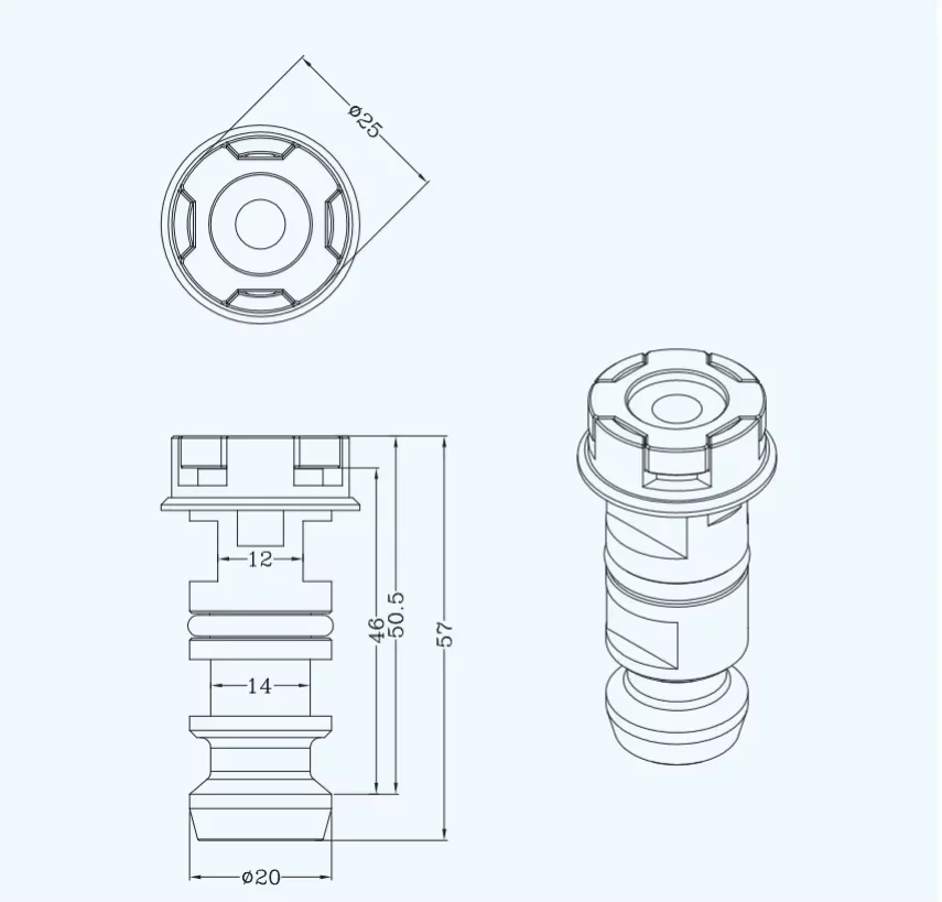 Enhance your CNC setup with the Xindian Pneumatic Chuck Pull Stud designed for seamless integration with 3R SYSTEM.