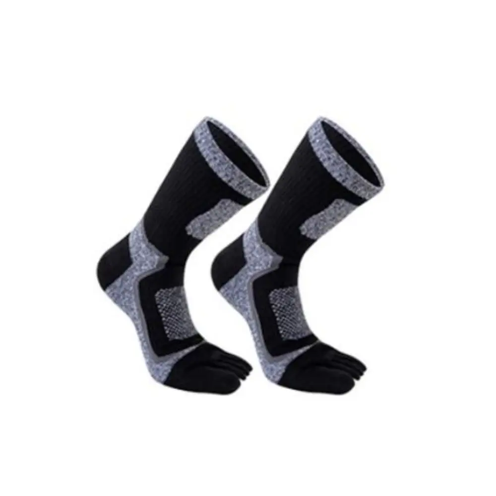 

1 pair Thick 5 Finger Socks Compression Mesh Antibacterial Tube Casual Socks Comfortable Sweat Absorbing Toe Sport Short Socks