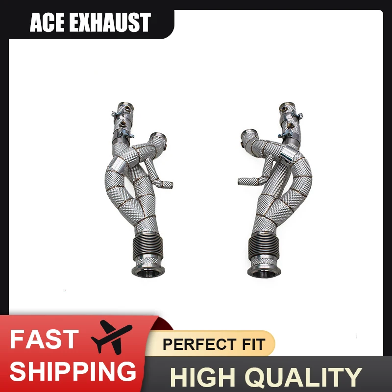 

ACE Free Flow Downpipe for Lamborghini Revuelto 6.5L V12 Racing Downpipes with Heat Shield High Quality SUS304 Exhaust Pipes