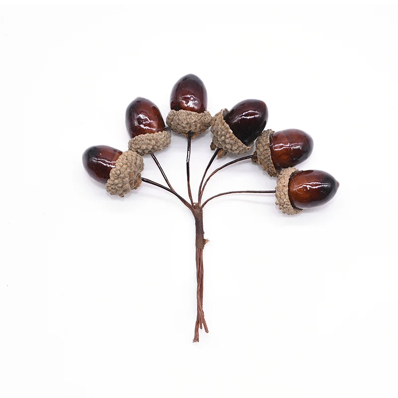 12/24 stücke Künstliche Früchte Eicheln Mini Schaum Gefälschte Nüsse Tannenzapfen Beere Blumen Bouquet Für Hochzeit Weihnachten Scrapbooking Kranz – Detail 6