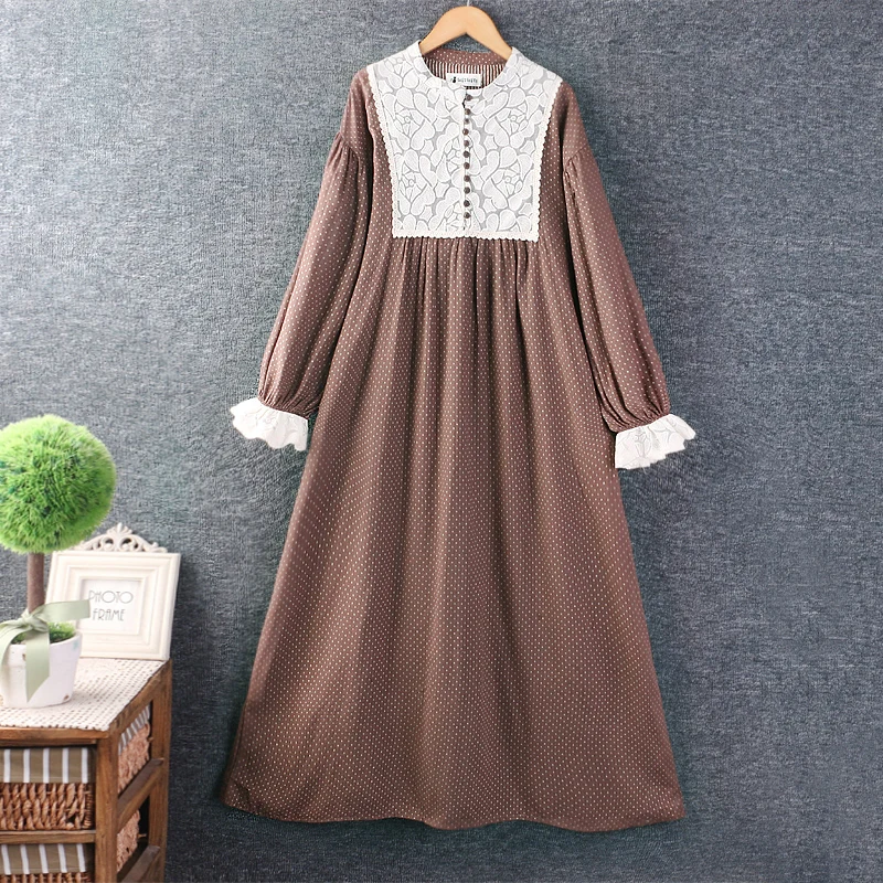 Autumn New Sweet Round Neck Long Sleeve Dress Women Loose Midi Dress Z2396