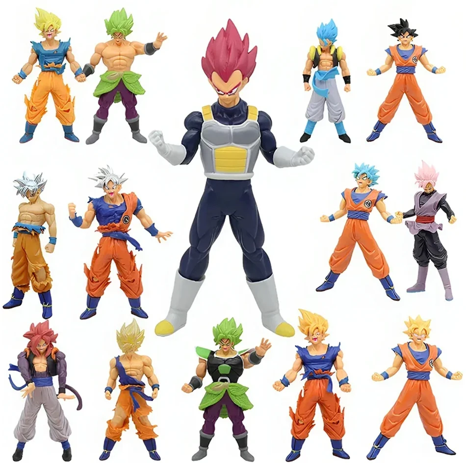 Dragon Ball Super Saiya Anime modèle Son Wukong scène PVC poupée d'action 18 cm à la main Collection jouet poupée décoration de bureau