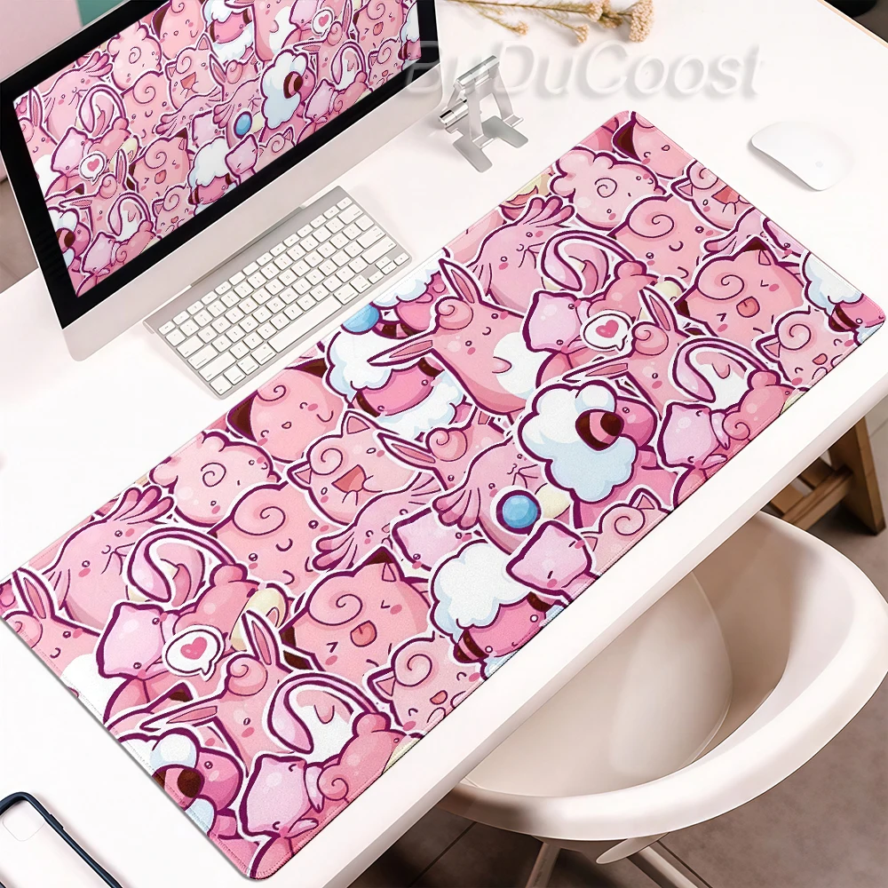 Mouse Pad Pokemon Mega Clefairy Rubber Large Gamer Desk mat Computer Keyboard Pad XXL Gaming Accessories Carpet Office Mousepad