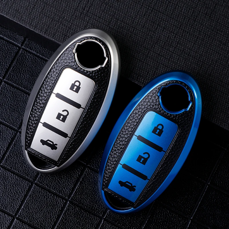 3 buttons TPU Car Key Cover Case for Nissan Micra Murano Juke Alissa Pulsar X-trail Note Almera Altima Auto Keychain Protector