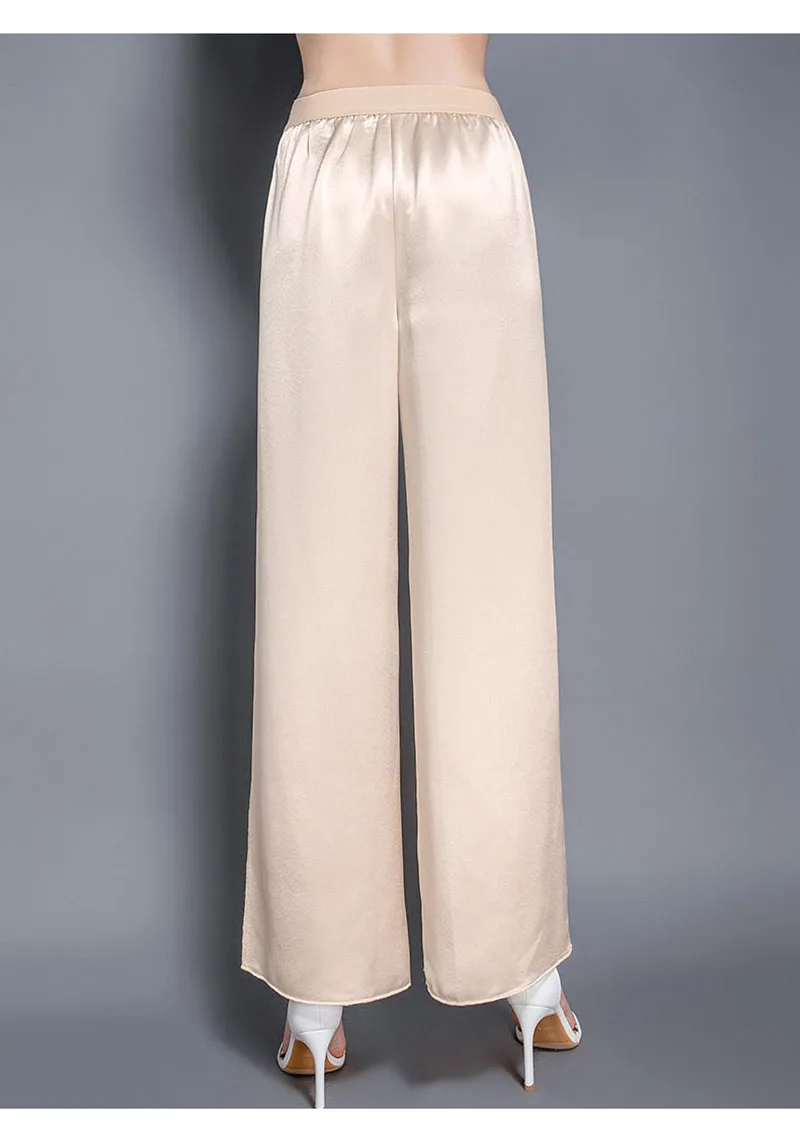Fengbaoyu 100% Natural Silk Women's Pants High-Waisted Wide-Fitting Pants Comfortable and Casual High-End Women's Clothing