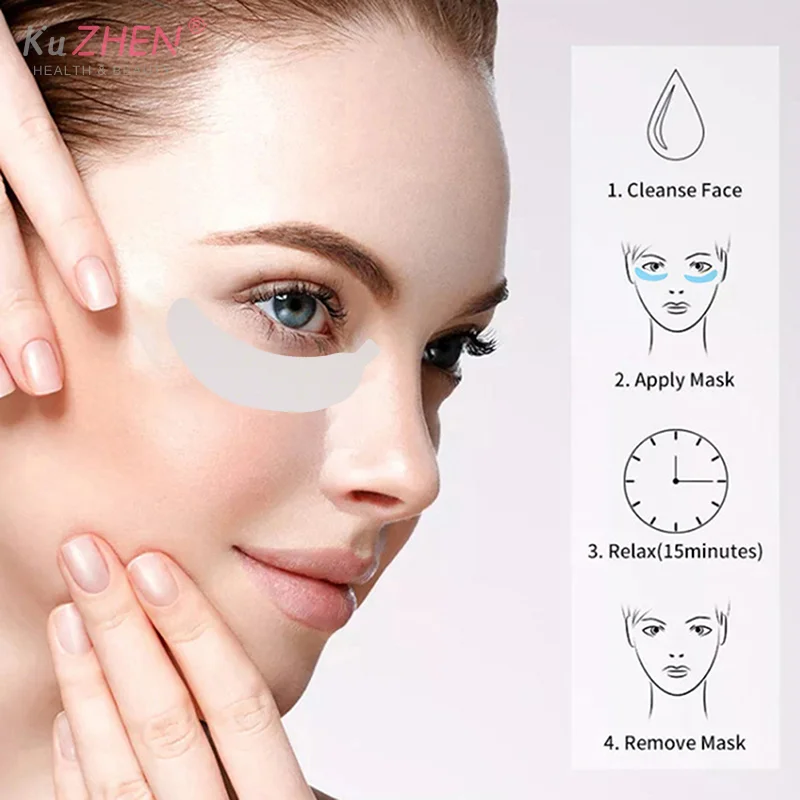 1 par de parches reutilizables para máscara de ojos, almohadillas de silicona, parche esencial para crema de ojos, parche para eliminación de arrugas de ojos, cuidado de la piel de los ojos
