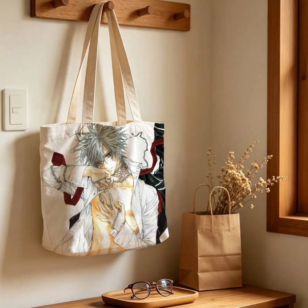V-Vampire Knight  Printed Canvas Shoulder Tote Bag for School Work and Commute