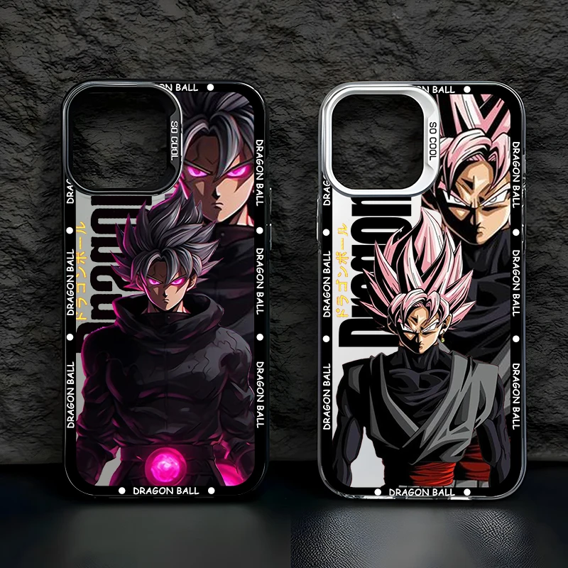 D-Dragon Ball Art Goku per Apple iPhone 15 14 13 12 11 XS XR X Pro Max Plus custodia per telefono con Cover in argento colorato