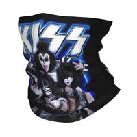 Custom KISSs Logo  Bandana Neck Gaiter Windproof Face Scarf Cover Men Women Rock & Roll All Nite Party  Headband Tube Balaclava