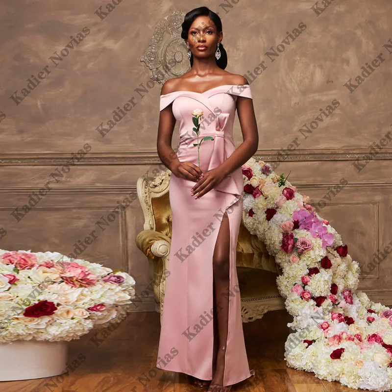 abiti-da-damigella-d'onore-rosa-con-spacco-laterale-sexy-con-spalle-scoperte-abito-da-cerimonia-nuziale-lungo-tubino-abito-da-ballo-per-donna-africana-personalizzato