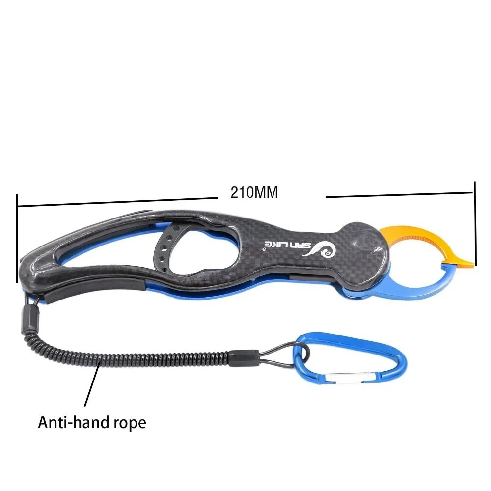 SANLIKE Fishing Lip Grip Aluminum Fishing Pliers Handle with Lost Cord Easy to Carry Fisherman Control Tackle Tools