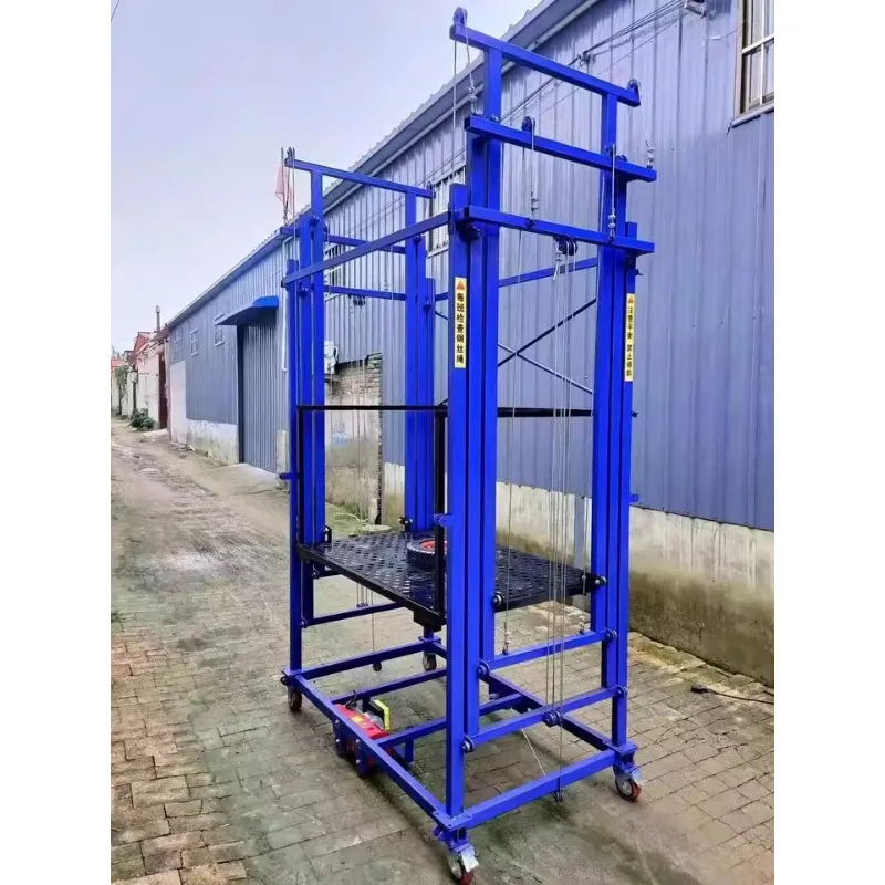 Электрический складной подъемник для леса, мобильная подъемная платформа длиной 1,5–12 метров с колесами, портативная и подходит для строительства.