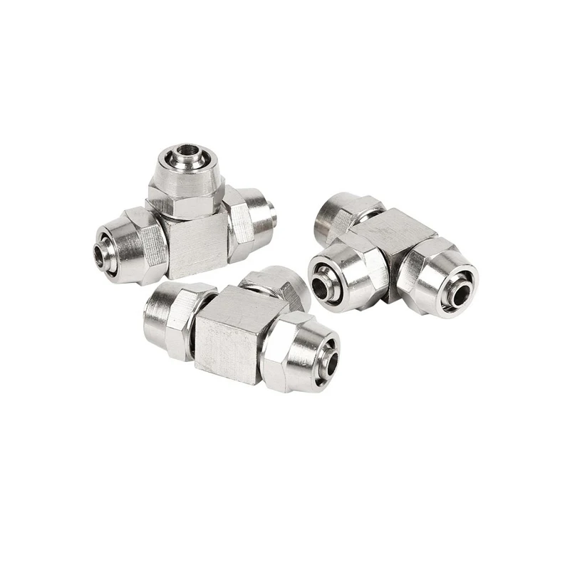 Pneumatic Quick Screwing Brass Hose Fitting T-type L-type Cross-type Monotype Tube OD 4mm 6mm 8mm 10mm 12mm 14mm 16mm Fittings