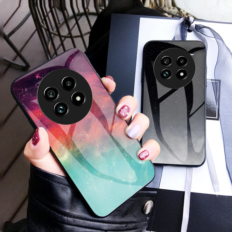 

For realme 13 Pro Plus 5G Case Starry Sky Tempered Glass Back Cover For realme 13 Pro Plus Shockproof Bumper Funda