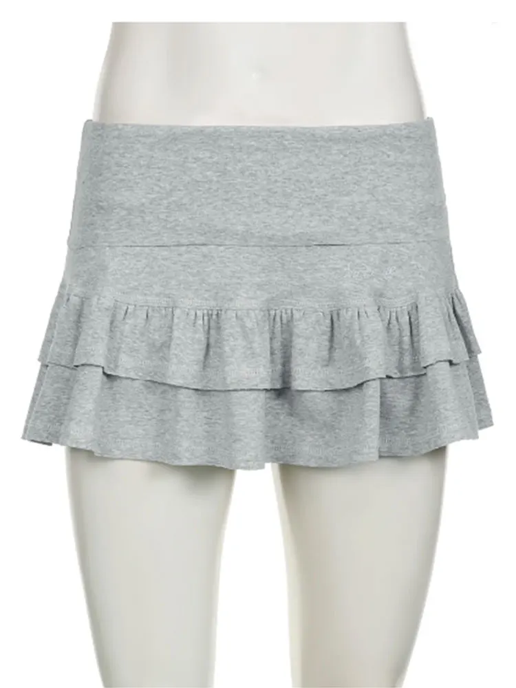 Mulheres 2025 verão moda streetwear senhora doce sólido plissado super mini saia preppy atv sexy magro saias de cintura baixa