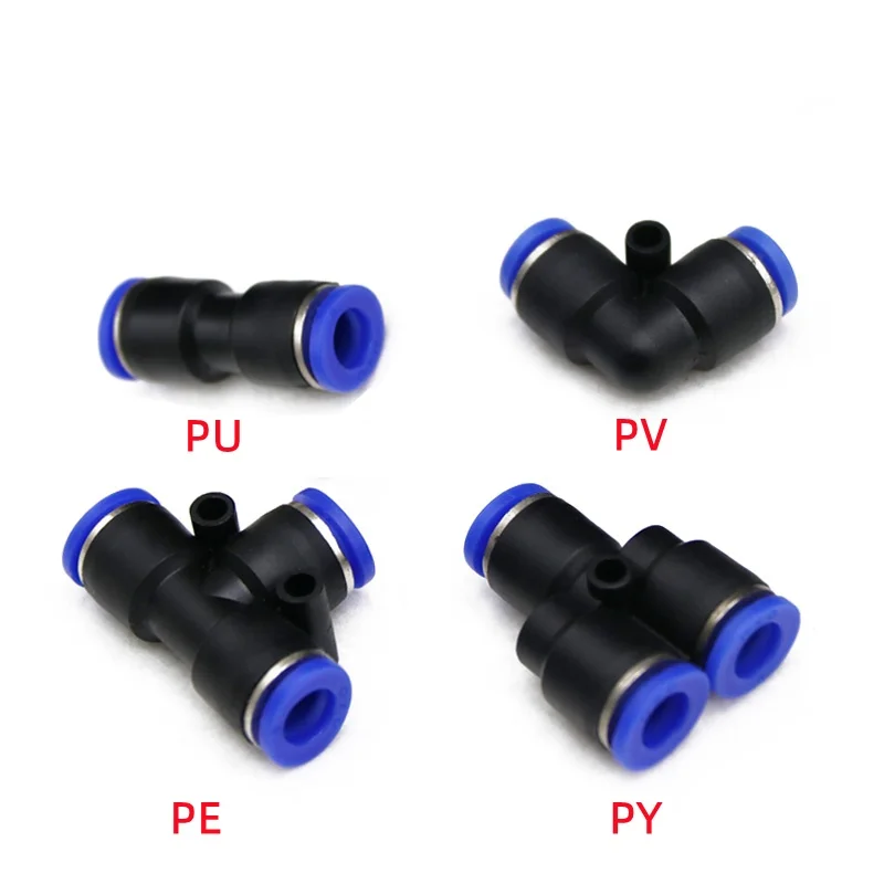 4~16mm PE/PU/PV/PY Pneumatic Fittings ConnecotrsQuick Release Push In Connection For Air Water Hose Tube