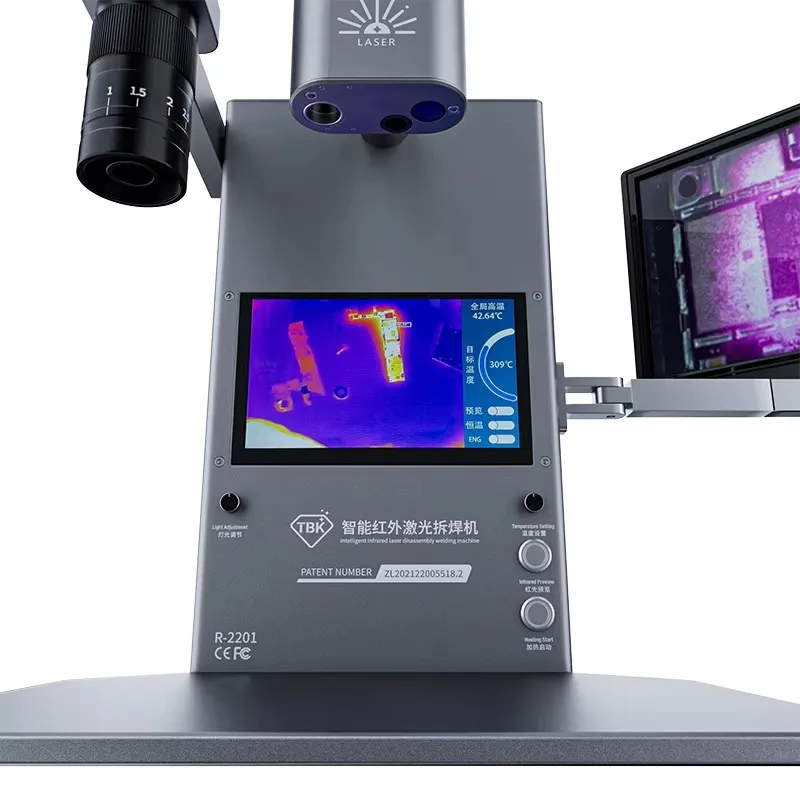 TBK R-2201 100W Laser Soldering Station with 4K HD CCD, 55W Adjustable Laser Heating, 21-270X Magnification