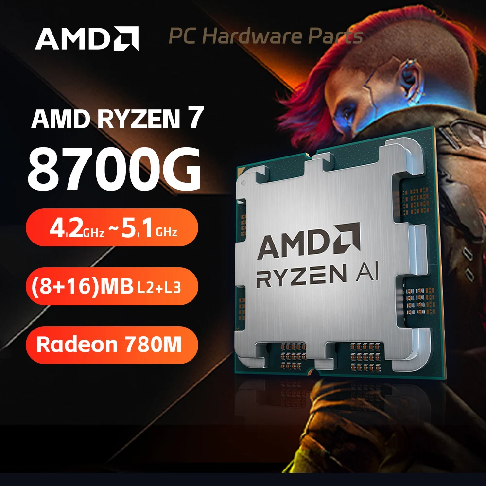 AMD RYZEN 7 8700G CPU Support Ryzen AI 8 Core 16 Thread R7 8700G Processor For AMD Radeon 760M Graphics For B650m Motherboard