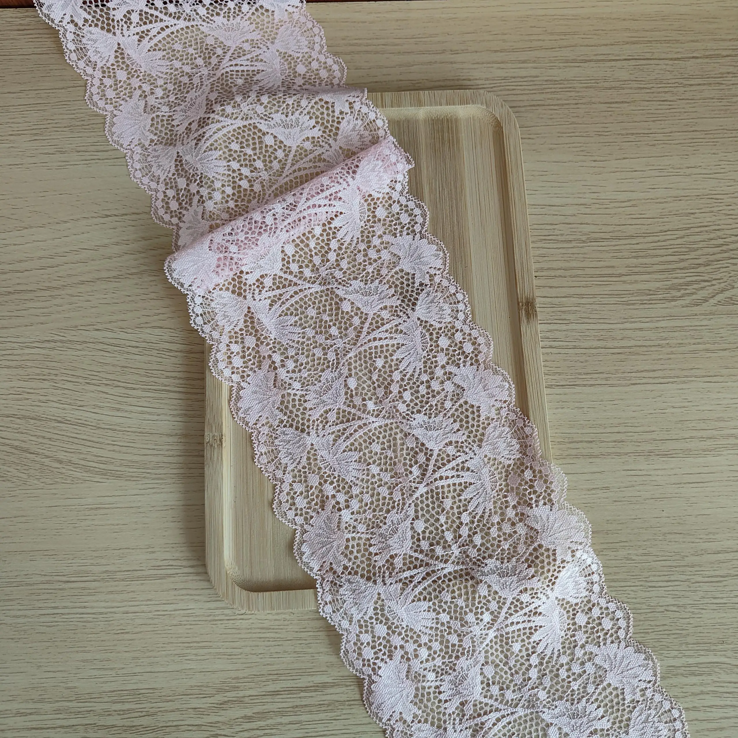 YE1004 39-3 14.2cm pink lace trim for underwear, Pressed Lace Clothes Sskirt Underwear Sewing Accessories