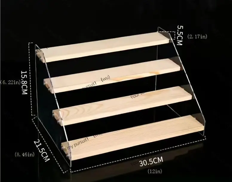 Acrylic multi-layer display rack, blind box standing brand wooden household ladder, doll figure storage rack