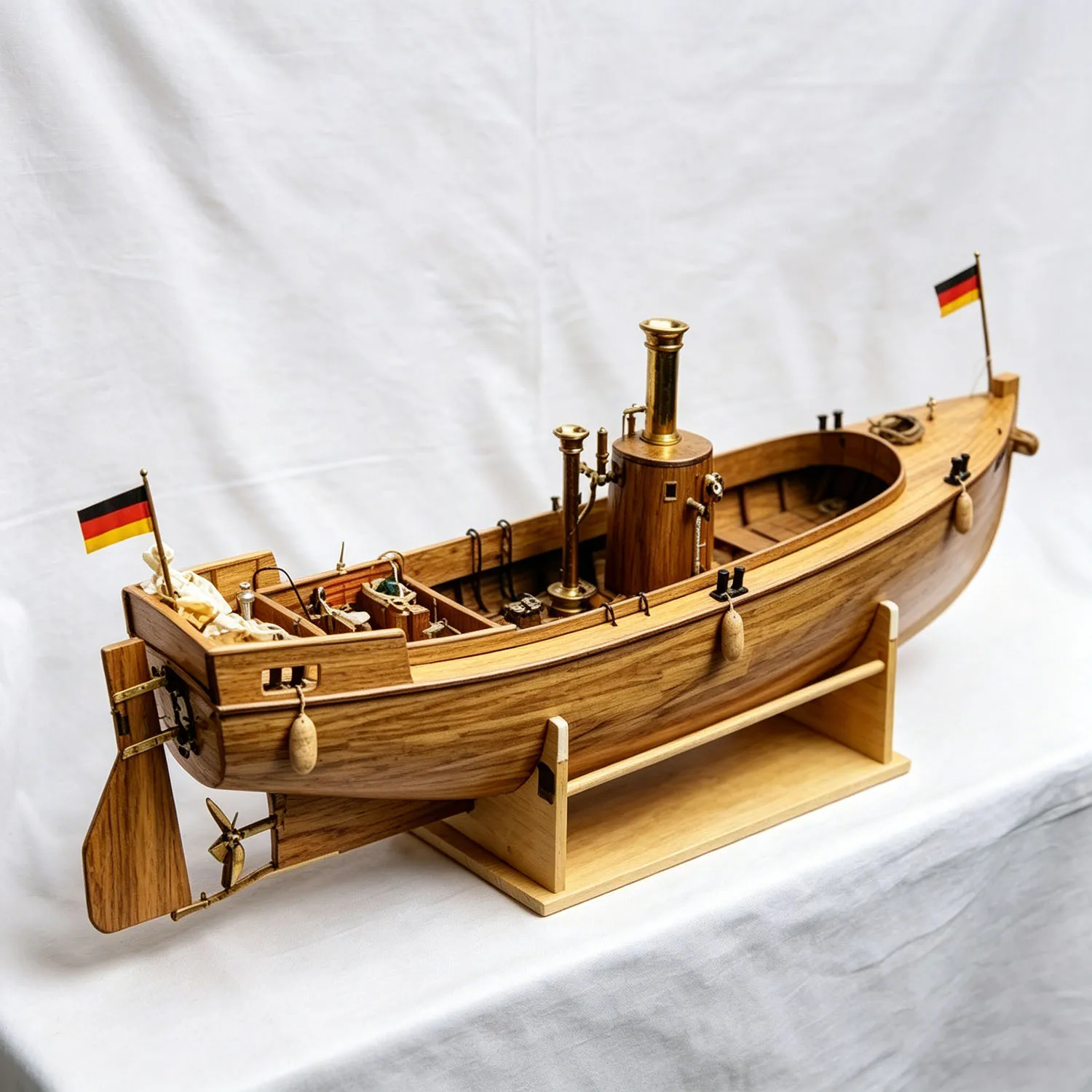 RC Ships 120cm Open-Type Steam Remote Control  Boat Thickened Wooden Material RC Schiffe Model Kit Ship Toy