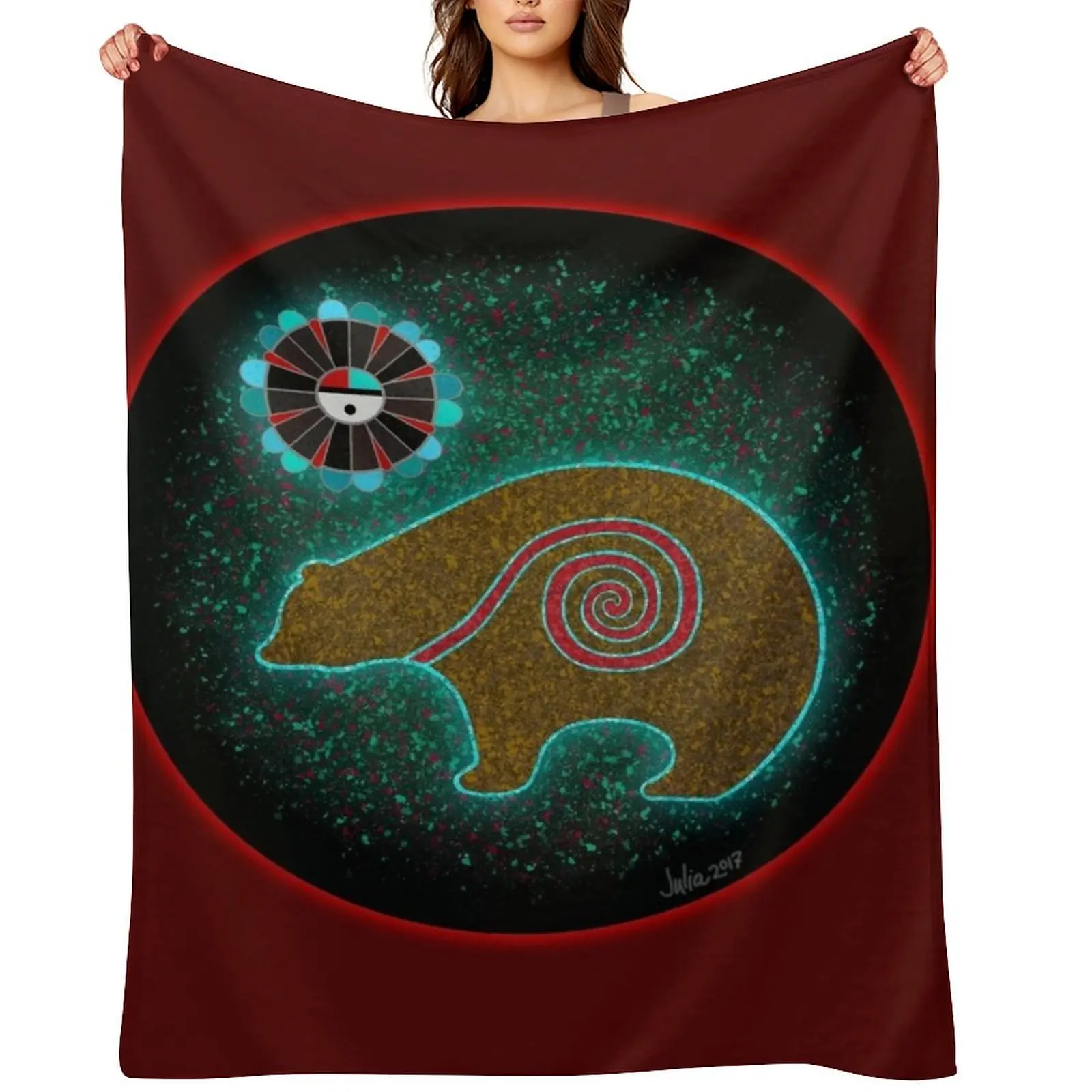 

Zuni Life Force Bear Throw Blanket Decorative Sofas Sofa Throw Blankets For Baby Hairys Blankets