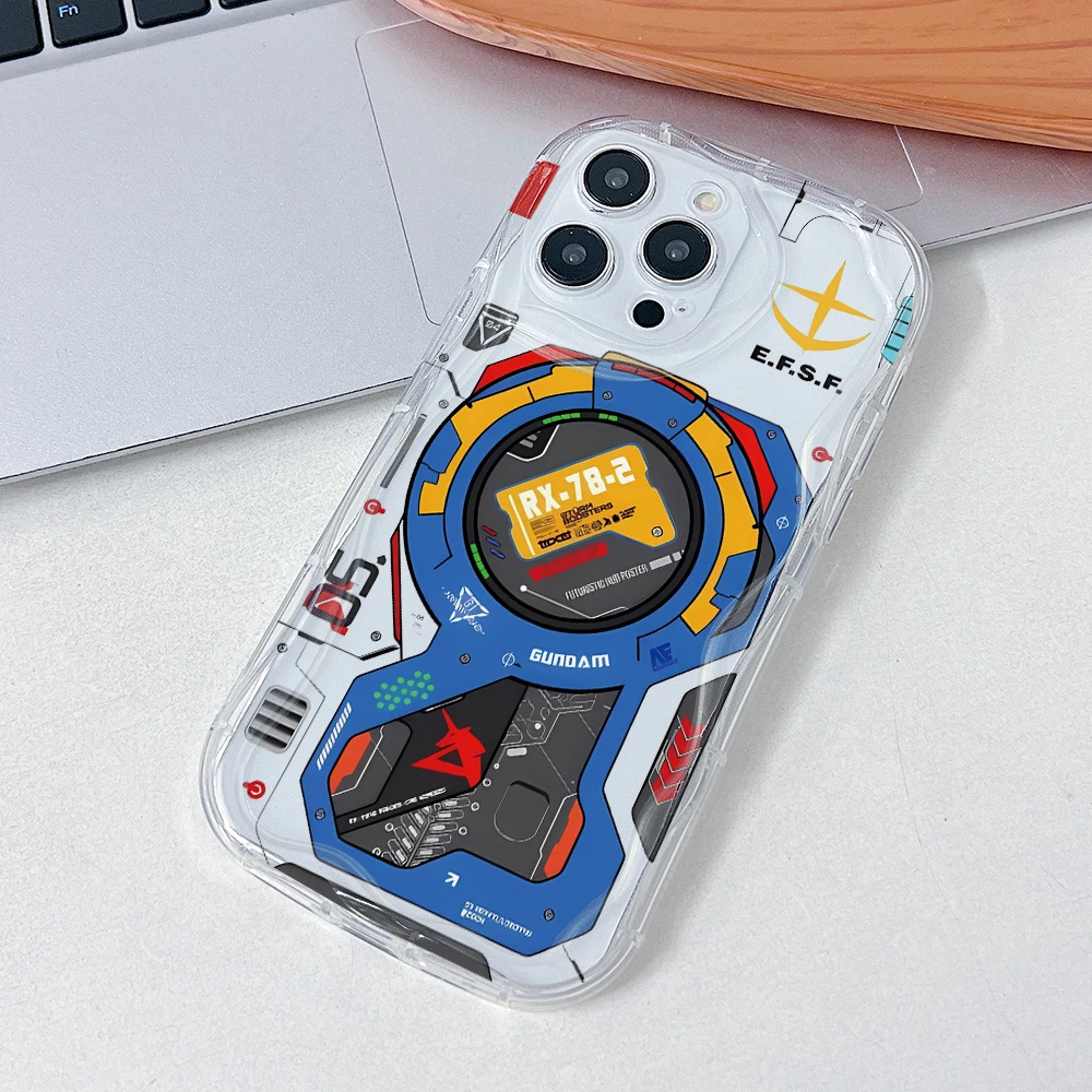 Fashion Machine G-Gundams Handyhülle für iPhone 17 Air 16 16e 15 14 Plus 13 12 11 Pro Max X Xs XR 8 3D Wave Soft Cover