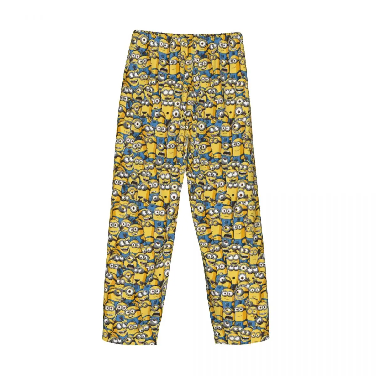 Custom M-Minions Repeat Patterns Pajama Pants Men Cartoon Cute Lounge Sleep Drawstring Sleepwear Bottoms with Pockets