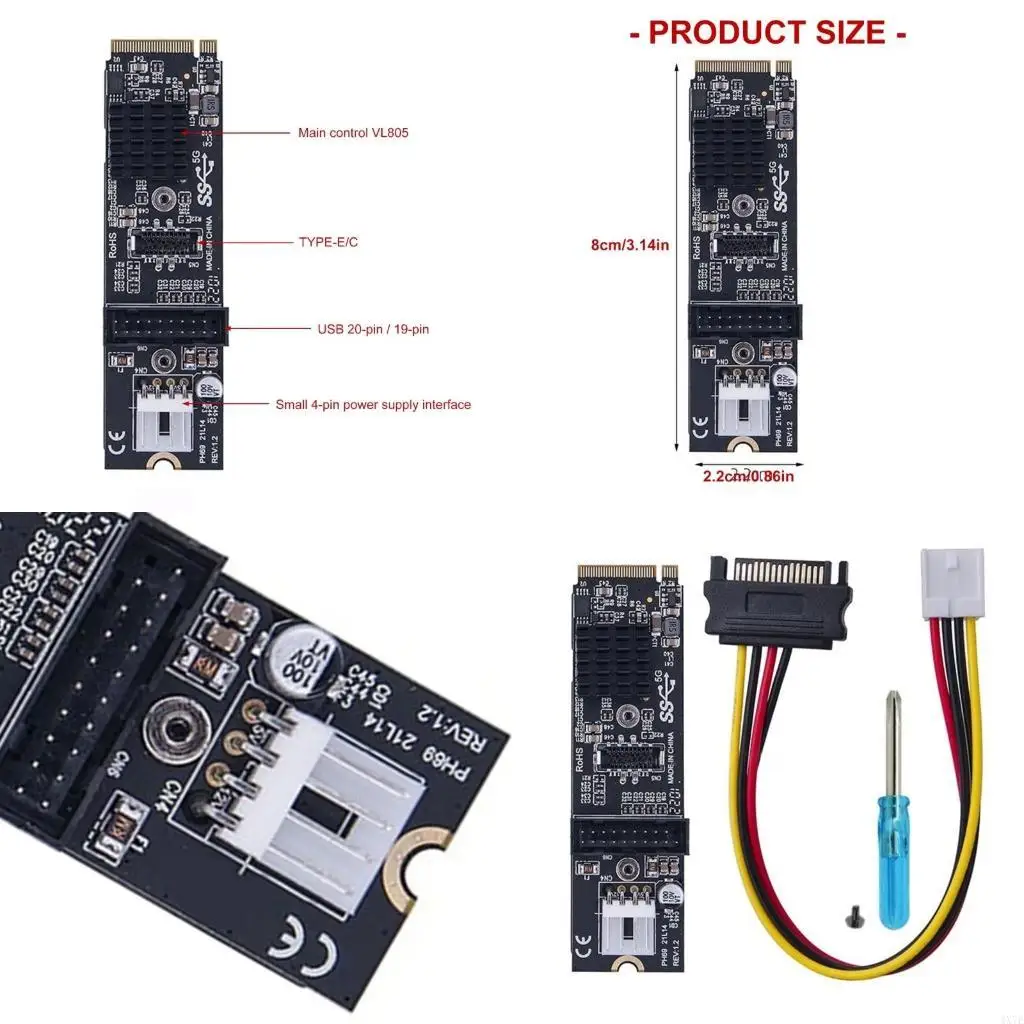 

4X7E USB3.0 Converters For M.2 SSDs PCIe3.0 Standard Enhanceds Heat Dissipation