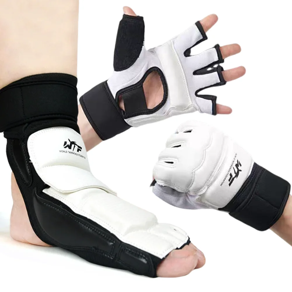 

Taekwondo Protection Half Finger Boxing Gloves Ankle Guard Sports Kickboxing Handguard Ankle Protection Training Martial Arts