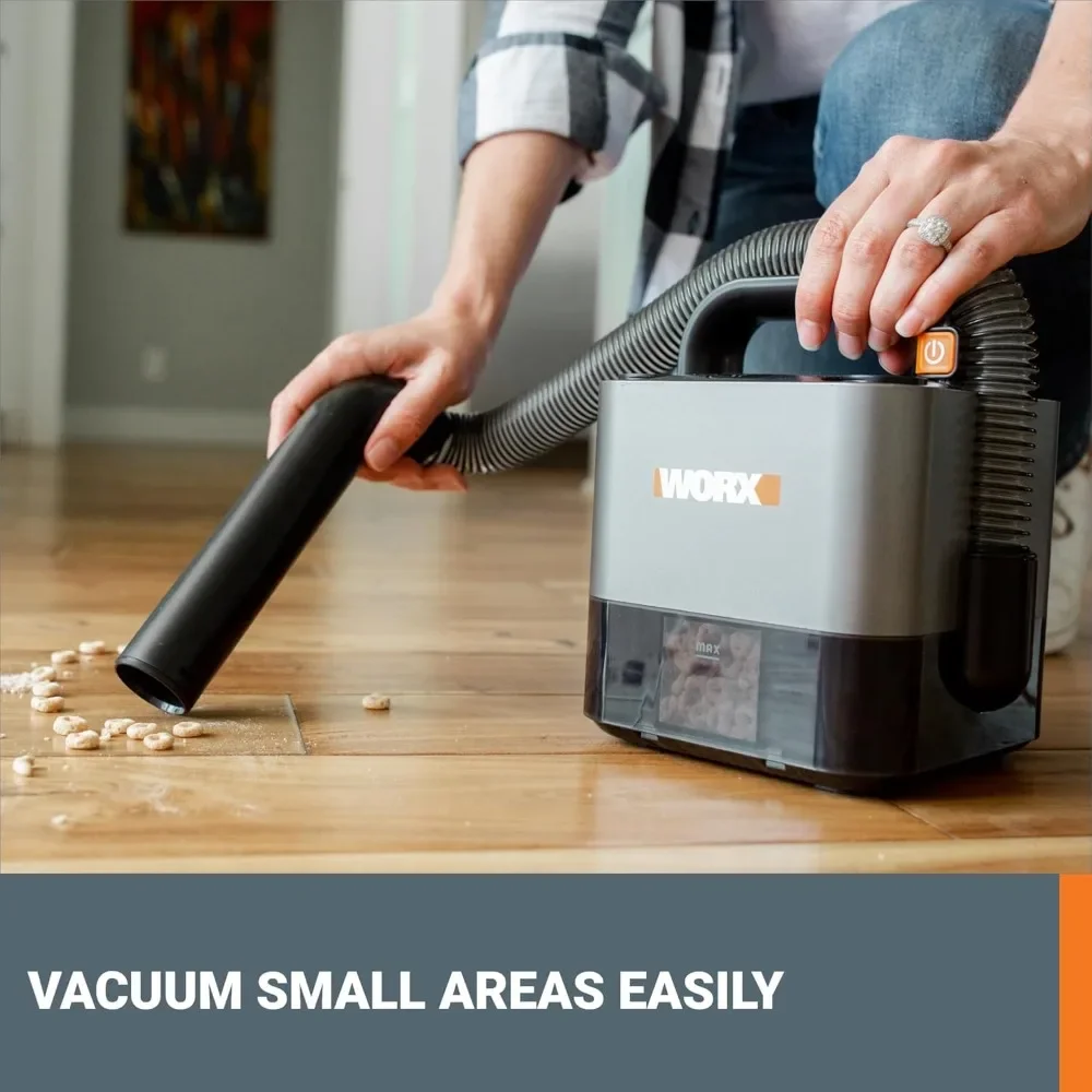 WX030L 20V Power Share Cordless Cube Vac Compact Vacuum, Black