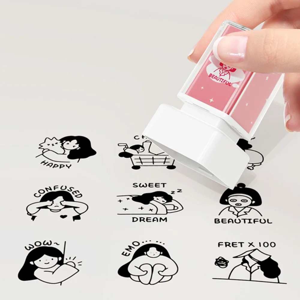 Kawaii traceless conta selo artesanal diy selo adesivo desenhos animados selos brinquedo escola