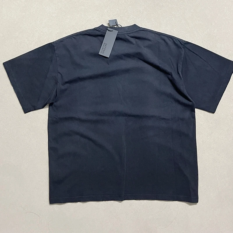 American Vintage Satoshi Nakamoto Letter Print Short Sleeve T-Shirt Men Women Loose Fit Distressed Worn Out Round Neck Top