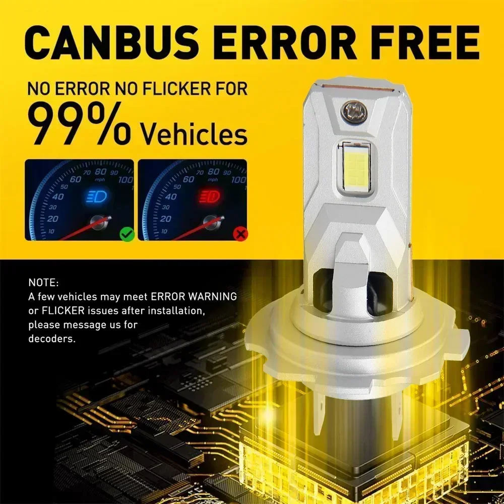 포드 Mondeo Mk4에 대 한 2pcs 높은 전원 H7 Led 헤드 라이트 2007 ~ 2015 Canbus 오류 없음 H18 자동차 전구 흰색 빛 다이오드 램프 12v 100w