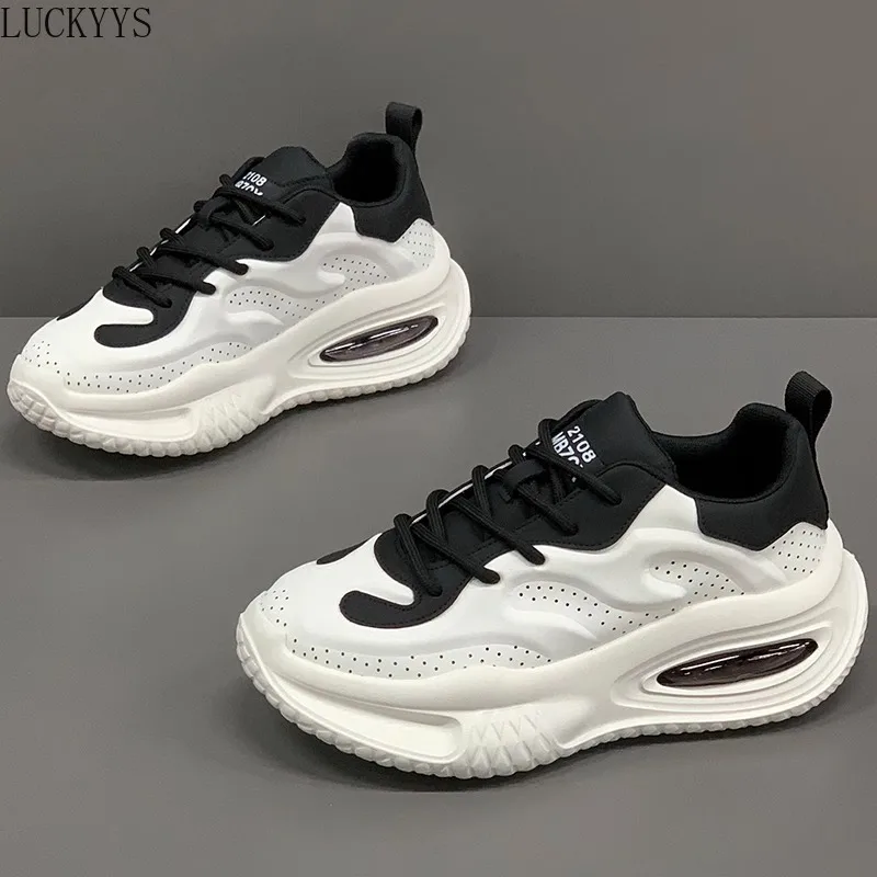 

Модные кроссовки на толстой подошве, обувь на воздушной подушке, хит продаж, высококачественные прогулочные стильные кроссовки, мужская повседневная обувь из натуральной кожи