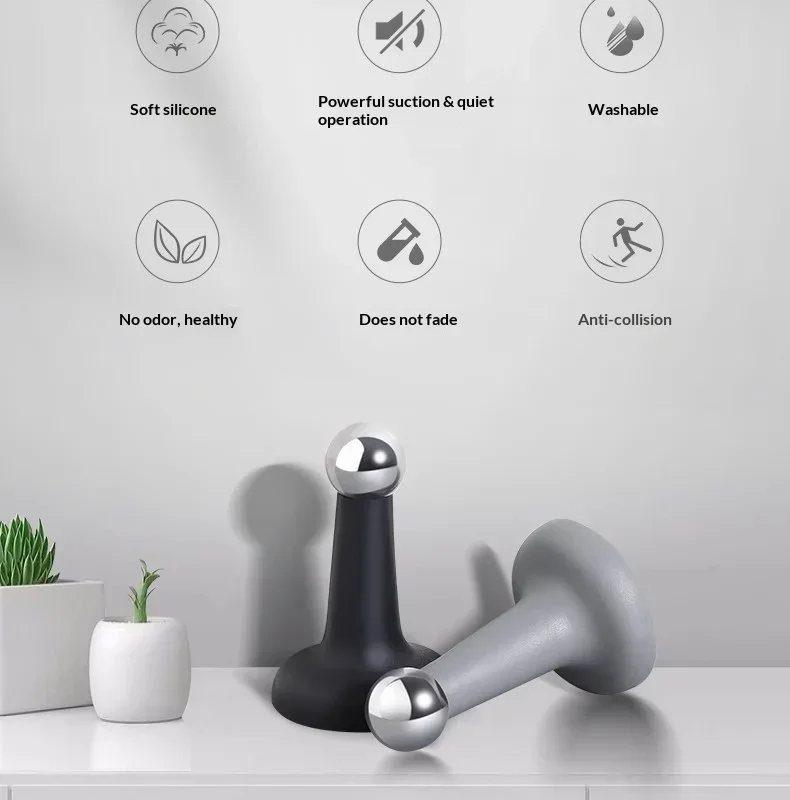 Türstopper ohne Bohren, magnetischer Türhalter aus Silikon, Antikollisions-Türfänger, magnetischer Türstopper für Schlafzimmer, Türfixierer für Zuhause – Detail 3