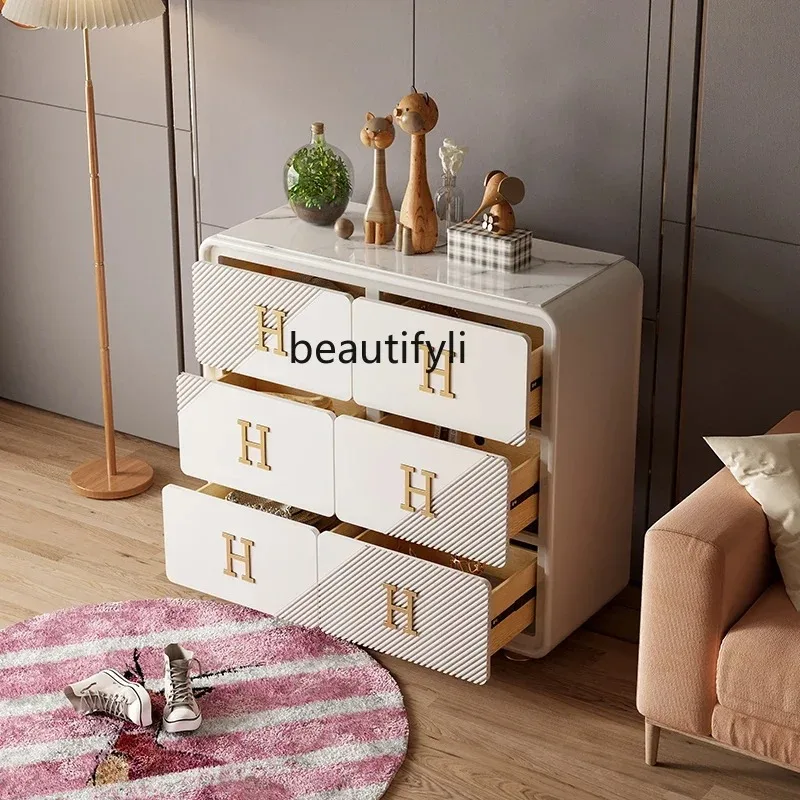 S ضوء فاخر المدخل تخزين خزانة ذات أدراج الحديثة الحد الأدنى غرفة المعيشة غرفة نوم السرير أثاث خزانة متعدد الوظائف 0 #3