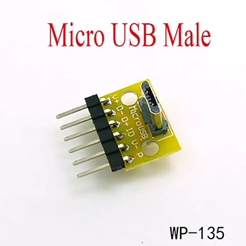 마이크로 USB Tipo C 수직 수 헤드 범용 테스트 보드, PCB 어댑터 보드 어댑터 컨버터, 1 개