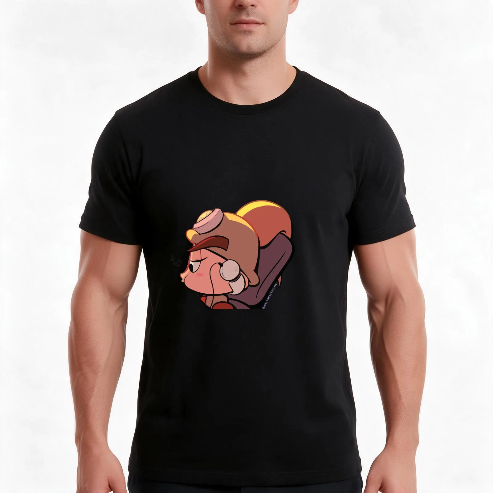 Goombella Studying Lofi Sticker T-Shirt, Summer Casual Cotton Tee, Oversized Streetwear Tops, Vintage Graphic Print, 100% Cotton