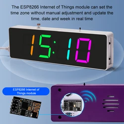 ESP8266 IoT Colorful WiFi Clock Kit Intelligent Electronic Clock DIY Welding Practice Parts Set Automatic Time Synchronization