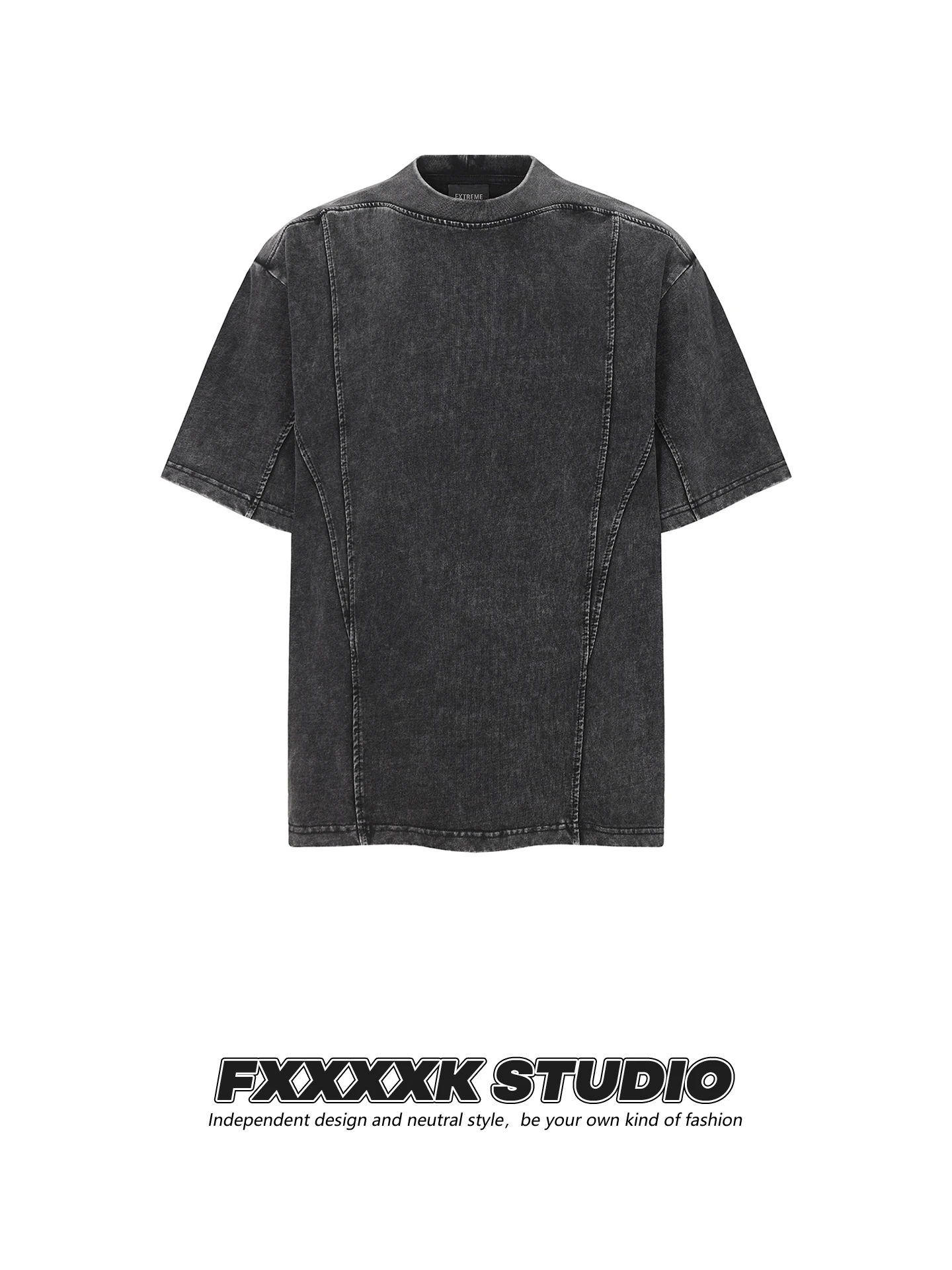 

Мужская футболка FXK Original Summer New: винтажный американский стиль, модный бренд, декоративные вставки, плотный хлопок, короткий рукав.