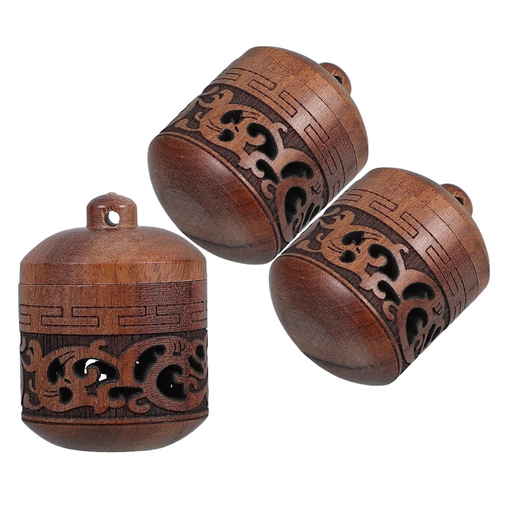 

3Pcs Openable Wooden Aroma Pendant DIY Essential Oil Diffuser Necklace Portable Car Home Office Scent Holder Decoration