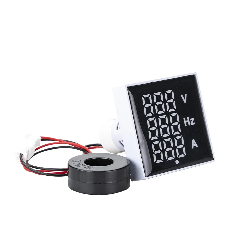 3in1 New Square Large Size Voltmeter LED Screen Display 60-500V AC Current Indicator Digital Voltage Multi Color Option